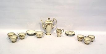 Grosvenor china coffee service to comprise coffee pot, cream jug, sugar bowl and six cups and