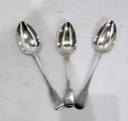 Pair of George III provincial silver fiddle pattern tablespoons by Joseph Hicks, Exeter 1811 and a