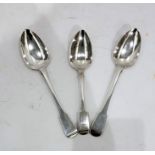 Pair of George III provincial silver fiddle pattern tablespoons by Joseph Hicks, Exeter 1811 and a