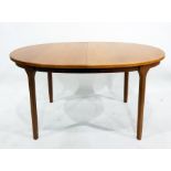 Teak extending dining table and six chairs by McIntosh