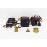 Pair of Delacroix 8x40 binoculars, a further pair of binoculars, a box camera and a small quantity