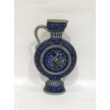 German salt glazed stoneware ewer by Peter Simon Gerz, of circular form with central armorial