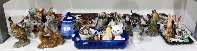 Large quantity of china and resin models of animals and other decorative items