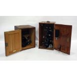 Microscope sample slicer in pine case bearing ivorine plaque 'Hawksley & Sons' and an R & J Beck