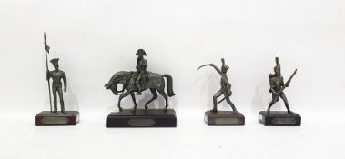 Limited edition pewter model of Napoleon on horseback, sculpted in 1981 by R Cameron for Cognac