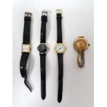 9ct gold cased wristwatch with Arabic numerals, subsidiary seconds dial and expanding bracelet and