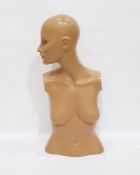 Shop mannequin, half-length female figure, 68cm approx