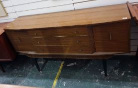 20th century teak-effect sideboard with three cent