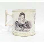 Early 19th century transfer-printed commomorative mug with portraits depicting William IV and