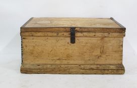 19th century pine box with applied moulded edge, r