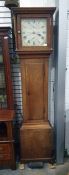 19th century oak longcase clock with moulded pedim