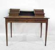 Mahogany and banded writing desk with compartmente