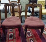 Set of eight Victorian oak dining chairs, one bearing label 'Whyte & Sons Upholsterer, Glasgow' (8)