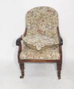19th century rosewood salon chair with foliate uph
