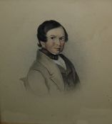 19th century British school Watercolour heightened with bodycolour Head and shoulders length