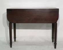 19th century mahogany pembroke table on turned supports