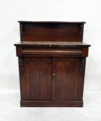 19th century mahogany chiffoniere with single drawer above two cupboard doors, to plinth base, 88cm