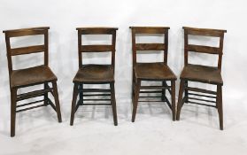 Set of six elm seated chapel chairs (6)