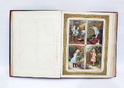 Victorian scrapbook with numerous chromolithograph