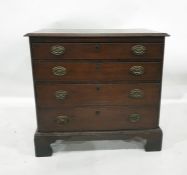 19th century oak chest of four graduated drawers, raised upon bracket feet, 86cm x 81.5cm