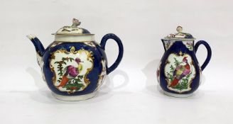 18th century Worcester porcelain blue scale ground