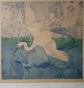 Anna Pugh (b.1938)  Etching and drypoint  "Brown Bird Flying", titled, numbered 114/150 and signed