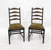 Set of four ladderback dining chairs (4)