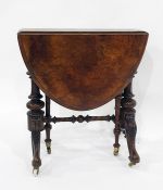 Late 19th century walnut Sutherland table on turne