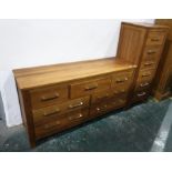 Narrow chest of six drawers and matching chest of
