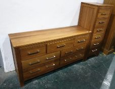 Narrow chest of six drawers and matching chest of