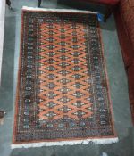 Eastern orange ground rug, 150cm x 97cm