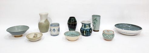 Rye pottery bowl and other studio pottery