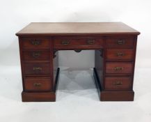 19th century mahogany desk with nine assorted draw