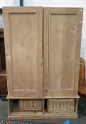 Late 19th/early 20th century two-door pine wardrob