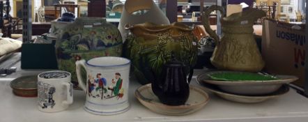 A 'Speed the Plough' loving cup, a pair of Regent BG and W plates, a large Chinese style ginger