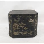 19th century black ground chinoisserie decorated w