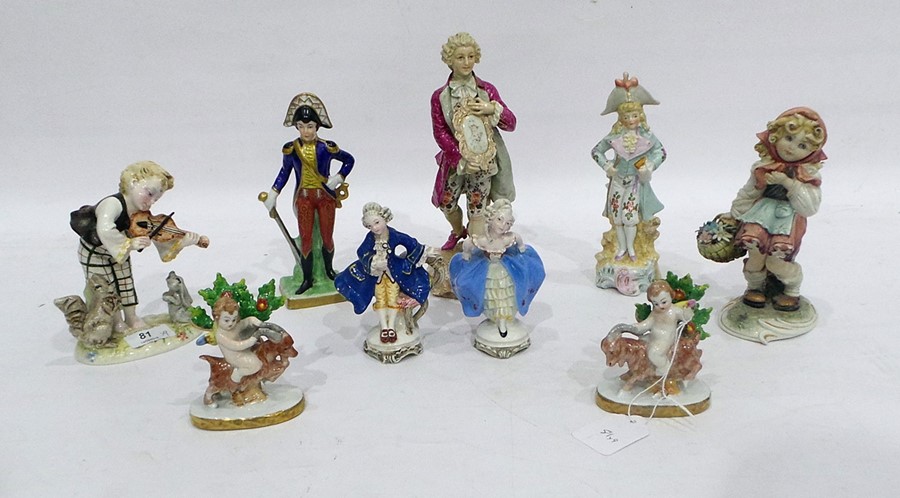 Painted glazed Capodimonte figure of gentleman car