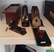Stanley smoothing plane No.4, Stanley block plane No.203, boxed Stanley 71.5 hand router, Stanley