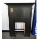 Cast iron fireplace with moulded design, 112cm x 1