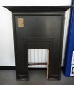 Cast iron fireplace with moulded design, 112cm x 1