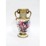 Swansea porcelain two-handled vase, the ovoid body