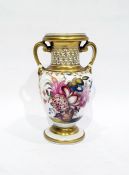 Swansea porcelain two-handled vase, the ovoid body