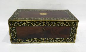 Victorian mahogany writing box of rectangular form