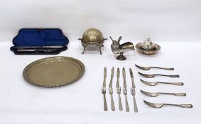 Quantity of silver plate including a silver-topped