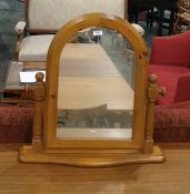 20th century pine-framed arched-top dressing table