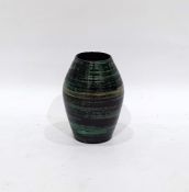Burkard glazed pottery vase, ovoid, 15cm high