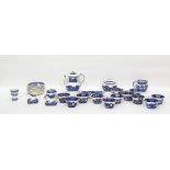 Quantity of Copeland 'Spode's Tower' pattern blue and white teaware including 12 large cups and