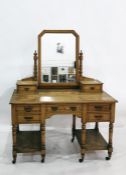 Early 20th century ash dressing table with central