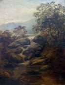 Various framed watercolours, mainly 19th century, of pastoral scenes, an unattributed oil on