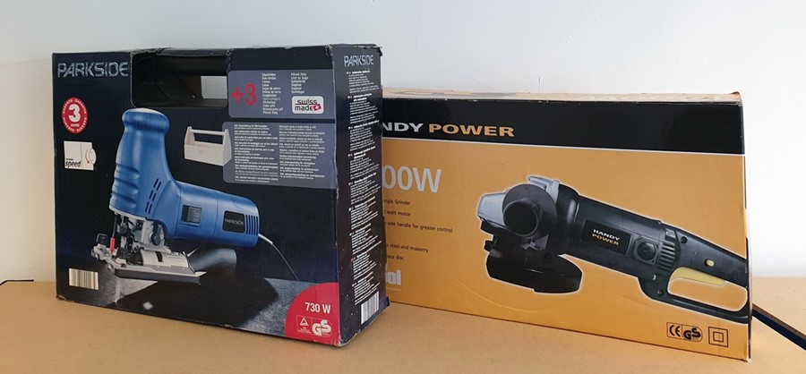 Parkside jigsaw (as new) and Handipower angle grinder (2)